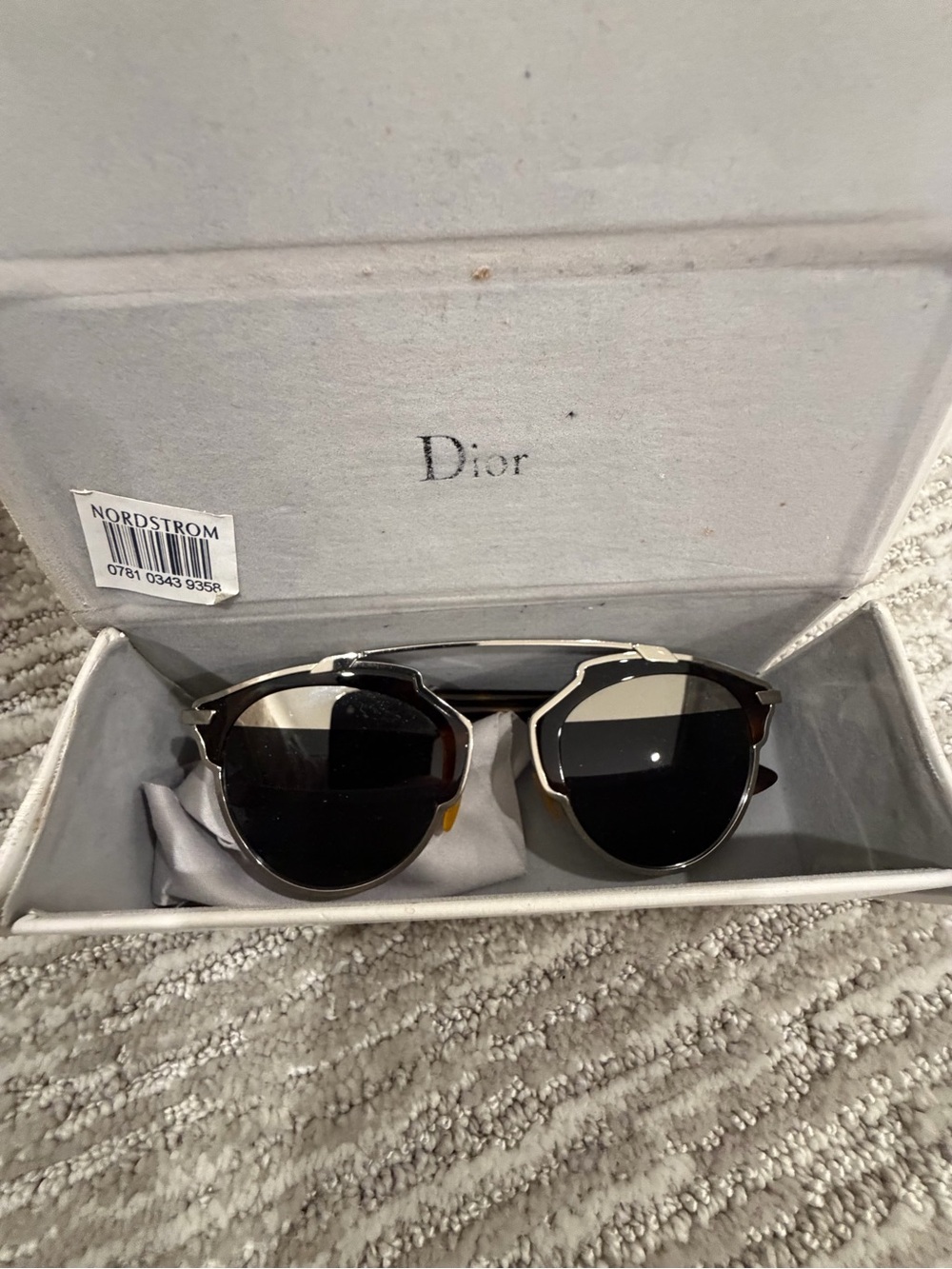 Dior So Real Black and Silver Sunglasses